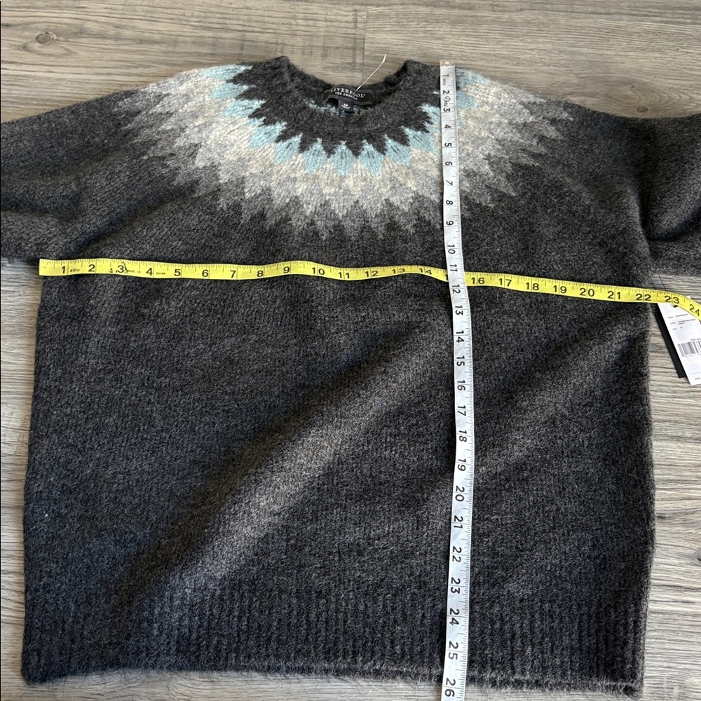 Liverpool Los Angeles Fair Isle Crew Neck Sweater Size Medium NWT - Picture 7 of 8